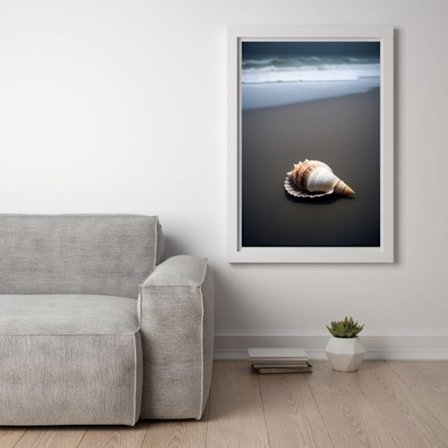Mystiskt Snäckskal på Stranden Affisch 50×70 CM