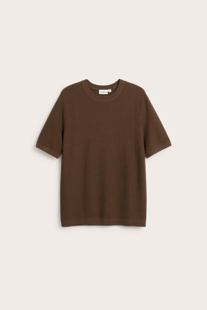 Kappahl | Tynt strikket topp med korte ermer | Brun