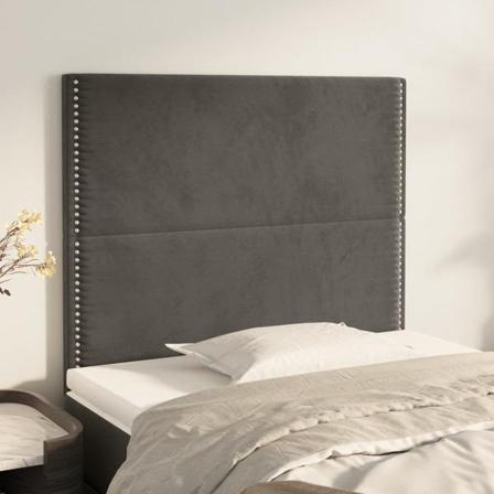 Vidaxl Huvudgavlar 2 St Mörkgrå 90x5x78/88 Cm Sammet Grå