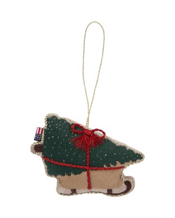Lexington Dog Sleigh ornament i økologisk bomull