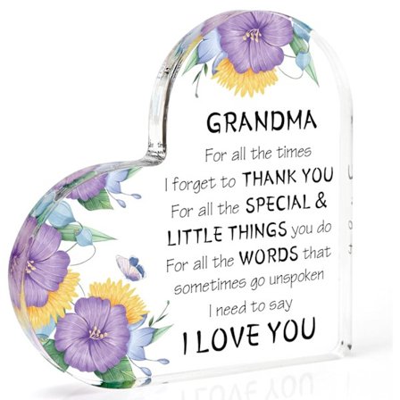 Mormor Presentidéer Akrylplakett Skylt Skrivbordsdekor, Mormor Presenter till Födelsedag Thanksgiving Jul Mors Dag