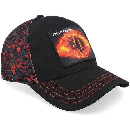 Capslab - Schwarz Trucker Cap - Lord Of The Rings Eye Of Sauron Black A-Frame Trucker @ Hatstore