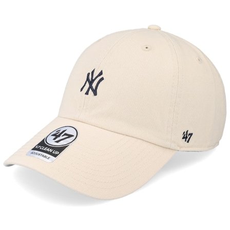 47 Brand - MLB Beige unconstructed Kasket - New York Yankees MLB Base Runner Clean Up Natural Dad Cap @ Hatstore