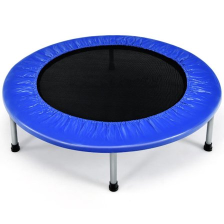 Mini-träningstrampolin, 97 cm, hopfällbar, blå, 150 kg kapacitet