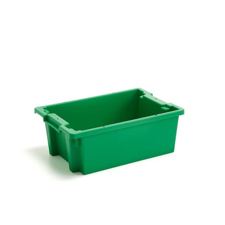 Plastback, stapelbar, 37 liter, 600x400x220 mm, grön