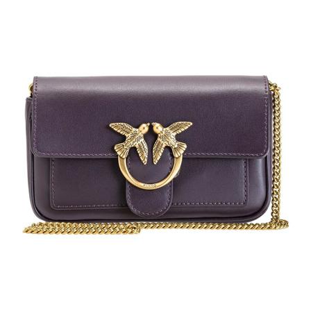 Pinko, Love Pocket Simply 1 C Vitello Seta Paars, Dames, Maat:ONE Size