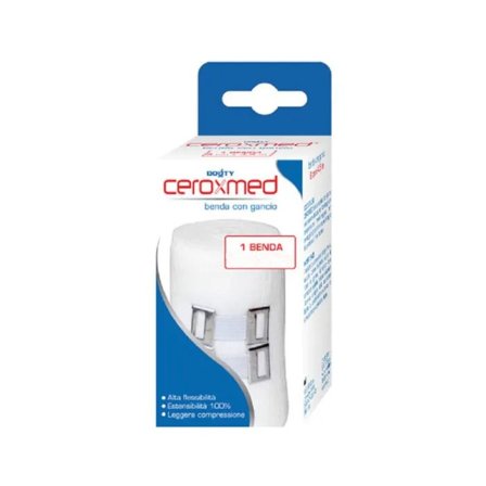 Ceroxmed Benda Elastica 10cm x 4,5m Con Gancio 1 Pezzo
