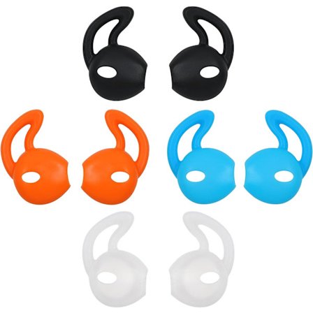 Earpods, Ear Buds Tips, 4 par erstatning for Earphone av iPhone7 SE 6s iPhone 6s Plus 5s (Svart/Hvit/Blå/Oransje)
