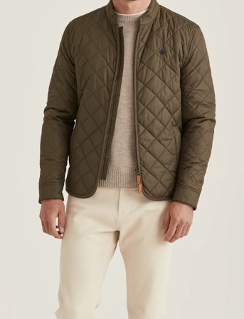 Morris Teddy Quilted Jacket - Khaki green - M
