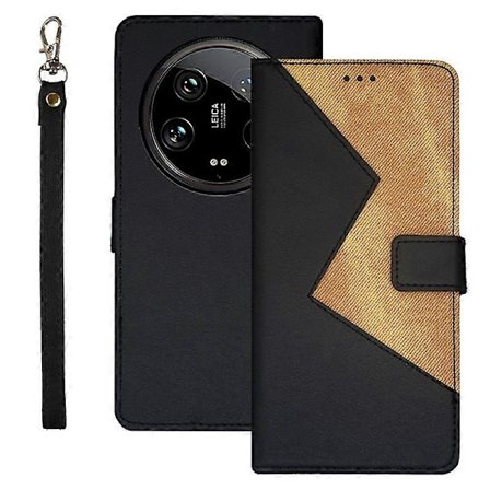 IDEWEI Etui til Xiaomi 14 Ultra med Kortlommer Farvesplejsning Telefon Lædercover