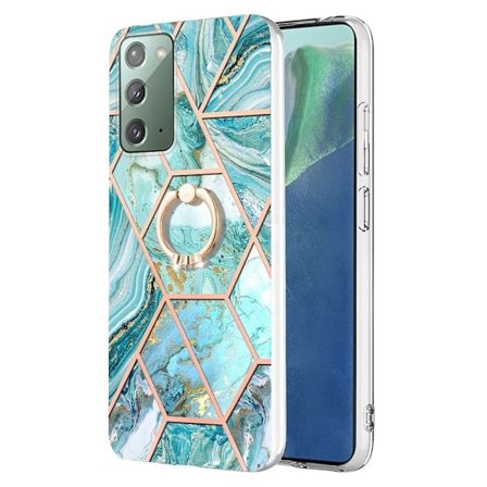 Marmormotiv Samsung Galaxy Note 20 5G skal - Blå