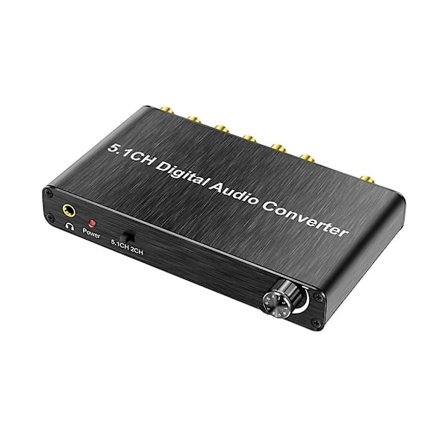 5.1CH Digital Audio Converter Koaksial og SPDIF Optisk til 5.1 Audio Dekoder