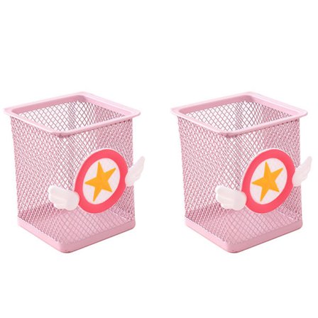 Metall söt penna pennhållare Office Home Desk fyrkantig pennkopp