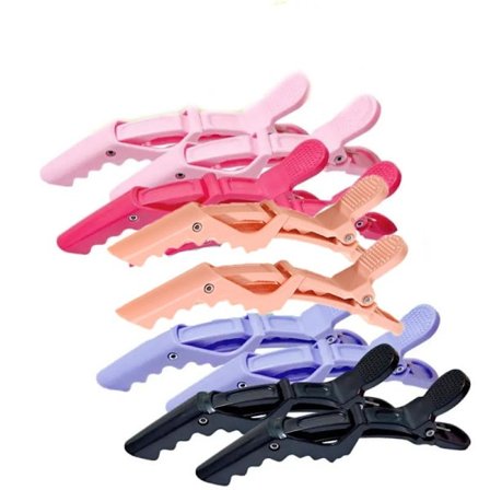 6 hårspænder Crocodile Clip frisørclips