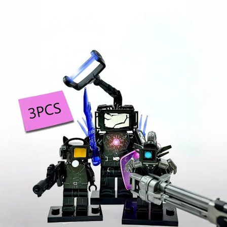 Toilet Man / TV Man Byggeklods Minifigur – Lille Partikel ABS Klods Legetøj, Kreativ Samlerfigur til Børn (7–14 År)