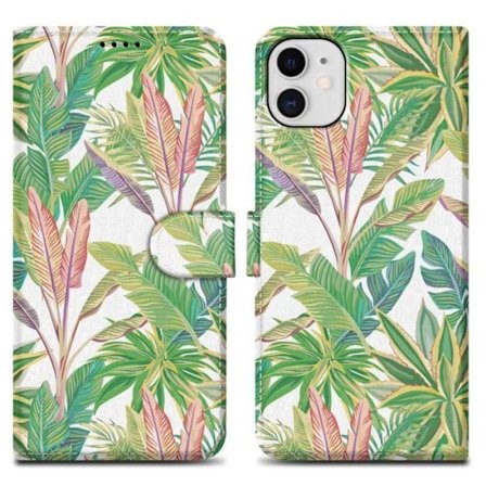 Fodral till Apple iPhone 11 Fodral i grön tropisk skog nr 8 Fodral Skydd Magnetisk stängning Plånbok Plånbok