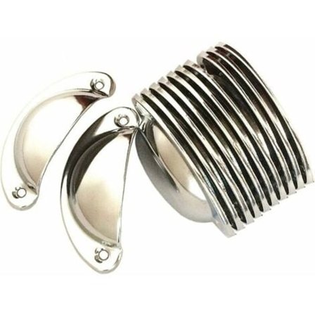 12 Vintage Skalskabsskuffer Knopper, Buet Jern Vintage Skab Dør Knob 8.2cm x 3.5cm Sølv