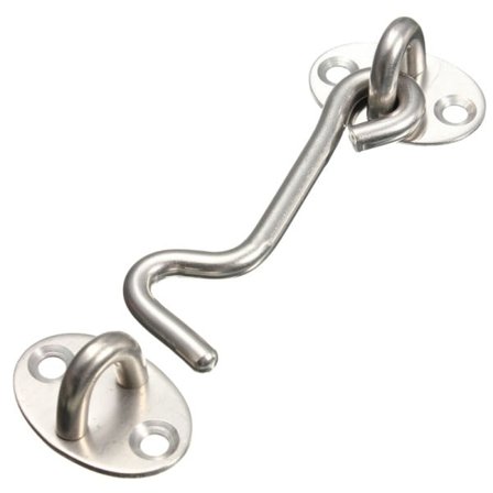 1setti ruostumaton teräs hytti koukku silmukka vaja ovi ovi salpa hiljainen pidin hopea