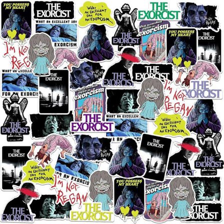 The Exorcist Deluxe -tarrat (50 kpl) One Size, monivärinen, tarrat, koristeet, juhlapalvelukset