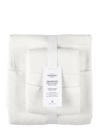 Calm Gift Set Home Textiles Bathroom Textiles Towels & Bath Towels Bath Towels Hvit The Organic Company*Betinget Tilbud