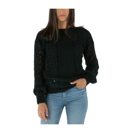 Fracomina Round-Neck Strik Sort, Dame Striktrøjer