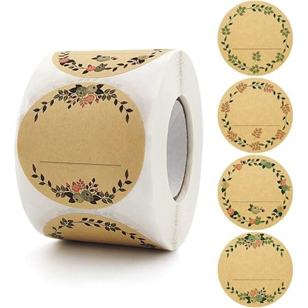 500 Klistremerker, 5 cm syltetøyglass-klistremerker, kan brukes til kjøkkenmerker, kryddermerker, bakevarer