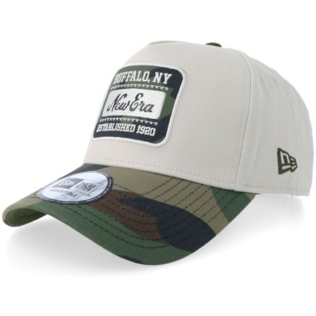 New Era - Schwarz Adjustable Cap - Ne Camo Patch Stone/Camo A-Frame Adjustable @ Hatstore