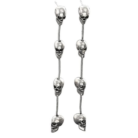 Unika Örhängen med Dödskalle och Fransar i Metall för Temaevenemang