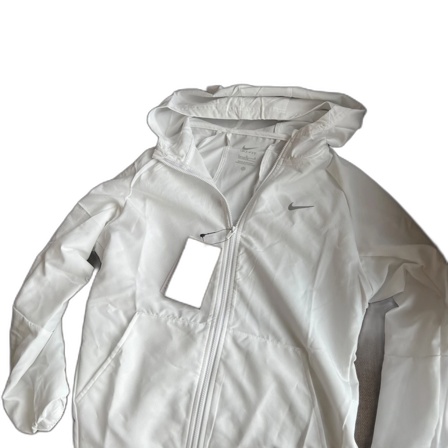 Vit Nike Dri-Fit vindjacka med huva