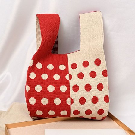 Strikket håndveske tote bag 4 4