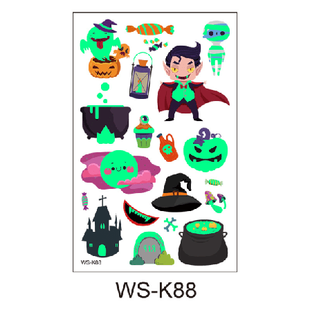 Halloween Temporär Tatuering För Män Och Kvinnor 6st