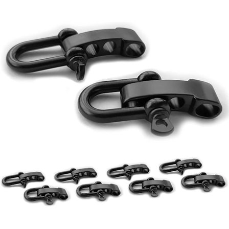 10 st Paracord Armband Spännen Svart - Justerbar U Spänne Clip