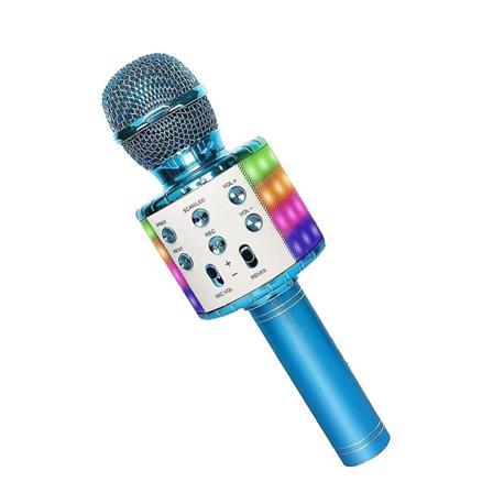 4 In 1 Bluetooth Karaoke Mikrofoni Kannettava Kaiutin K dess pidett v koti Ktv-soitin tallennustoiminnolla & Led-valo lasten leluille Blue