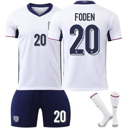 England UEFA Europa League hjemmefotballdrakt nummer 20 Foden siste fotballdrakter for voksne for den nye sesong 3 Kids 20(110-120cm)