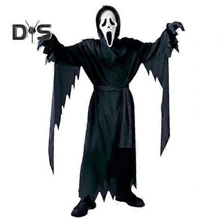 1 Sett Barn Halloween Kostymesett Skummel Spøkelse Cosplay Maske Hansker Belte Kappe Kostyme Karneval Party Forestilling Spøkelseshus Barneantrekk 
