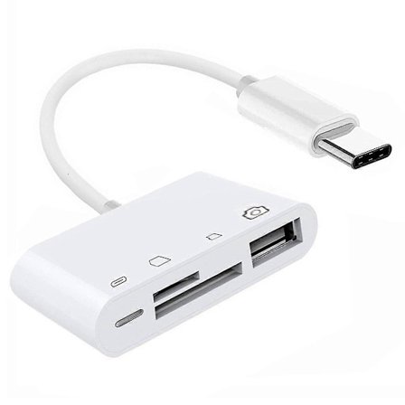 UC-155-SD004 4-i-1 USB 2.0 Typ C till SD TF USB-A Honkortläsare PD 27W Adapter för Laptop Skrivbord