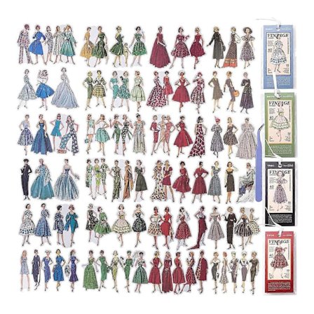 160 stk. Vintage Washi-klistermærker med mennesker til journalføring og scrapbooking, Retro Piger Kvinder Scrapbogsklistermærke.pa