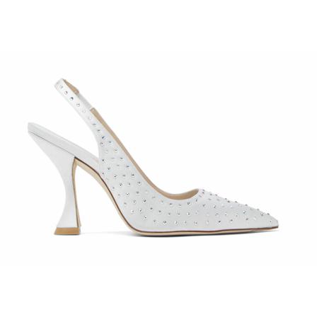 Stuart Weitzman Glam Xcurve 100 Slingback Pumps , Wit , Dames , Maat: 38 EU