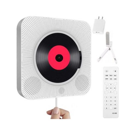 Bärbar CD-spelare med Bluetooth, väggmonterbar, fjärrkontroll, FM-radio