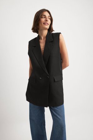 NA-KD Future Débardeur ajusté - Blazer sans manches - Noir - EU 36
