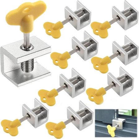 ING 9-lås vindueslås - Skydevindueslås med nøgle - Justerbar vindueslås - Egnet til skydedøre og vinduer - 30 mm