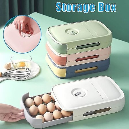 Æg Opbevaringsboks, Stablebar Plast Æg Kurve Køleskabsarrangører Til 18 Æg Eller Flere Æg, Praktisk Æg Dispenser Juni 6.15