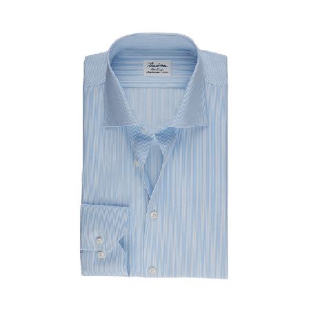 Stenströms Light Blue Pinstriped Fitted Body Shirt Skjortor Herr Blå 45