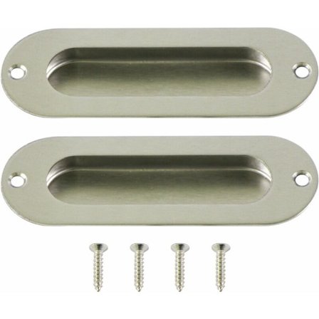 Sæt med 2 stk. Indbyggede Greb til Skydedør INOX Skydedørsgreb