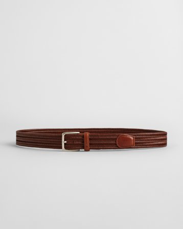 GANT Herren Elastischer Flechtgürtel aus Leder (85/34) Braun Beige