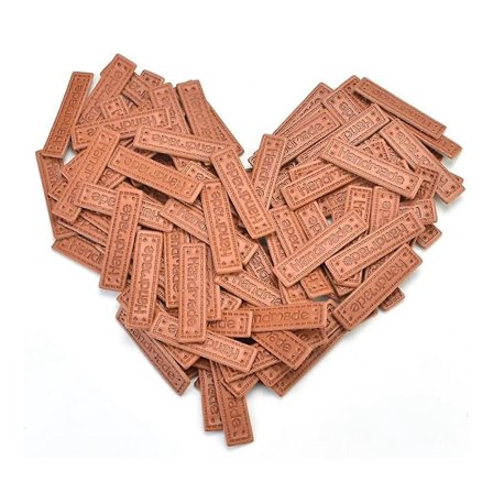 100 stk. PU Læder Håndlavede Etiketter Tags Prægede Etiketter Tekstil Læder Etiketter Kompatibel Med Tøj Syning Ac KL