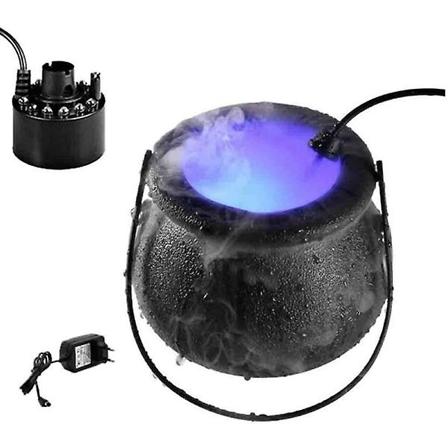 Halloween Røgsmaskine LED Luftfugter Tåge Mist Maker Farveskiftende Heks Gryde
