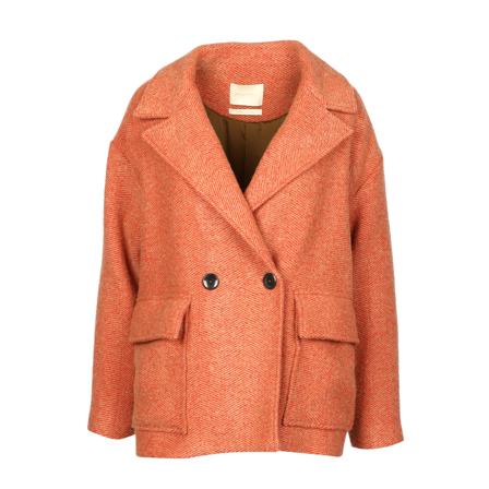 Momoni, Double-Breasted Coats Oranje, Dames, Maat:M,polyester