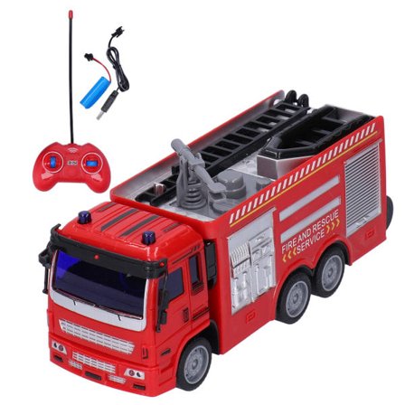 1:30 Brandbil Model med Fjernbetjening Lys Lydsimulering Legetøjsbil