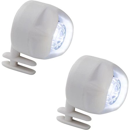 Tålys (hvid), 2 stk. skodekorationer, oplyst sma